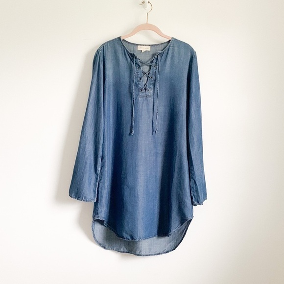 Cloth & Stone Chambray Shift Dress - Picture 2 of 8
